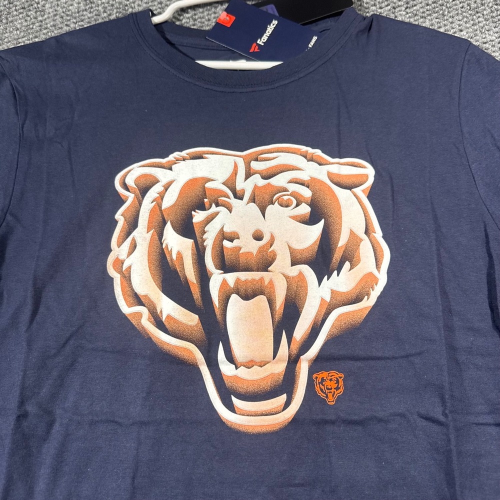 Fanatics Chicago Bears NFL Graphic T-Shirt Mens Medium Navy Blue New With Tags